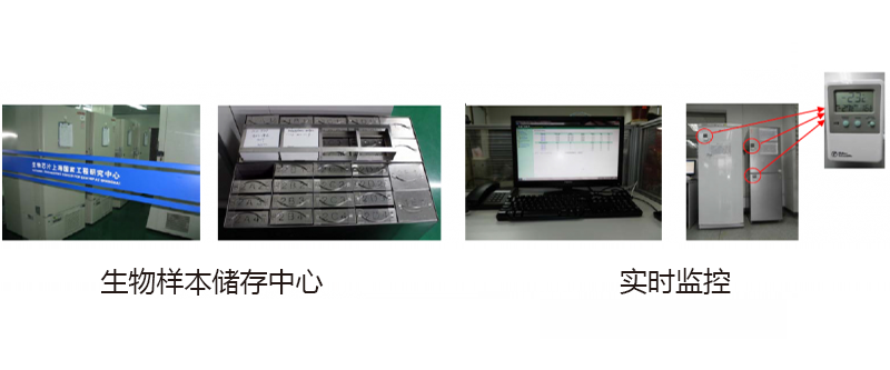  样本中心实拍设备、冰箱、温度计等图 